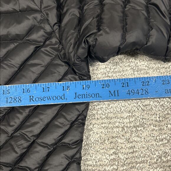 Rab Microlight Alpine Down Puffer Jacket Womens Medium Black Hooded Coat - Picture 11 of 12